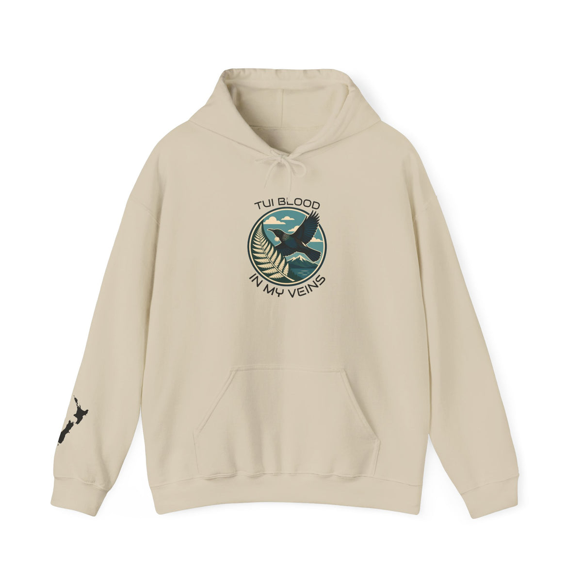 Tui Bird Hoodie — "Tui Blood In My Veins" Graphic Pullover