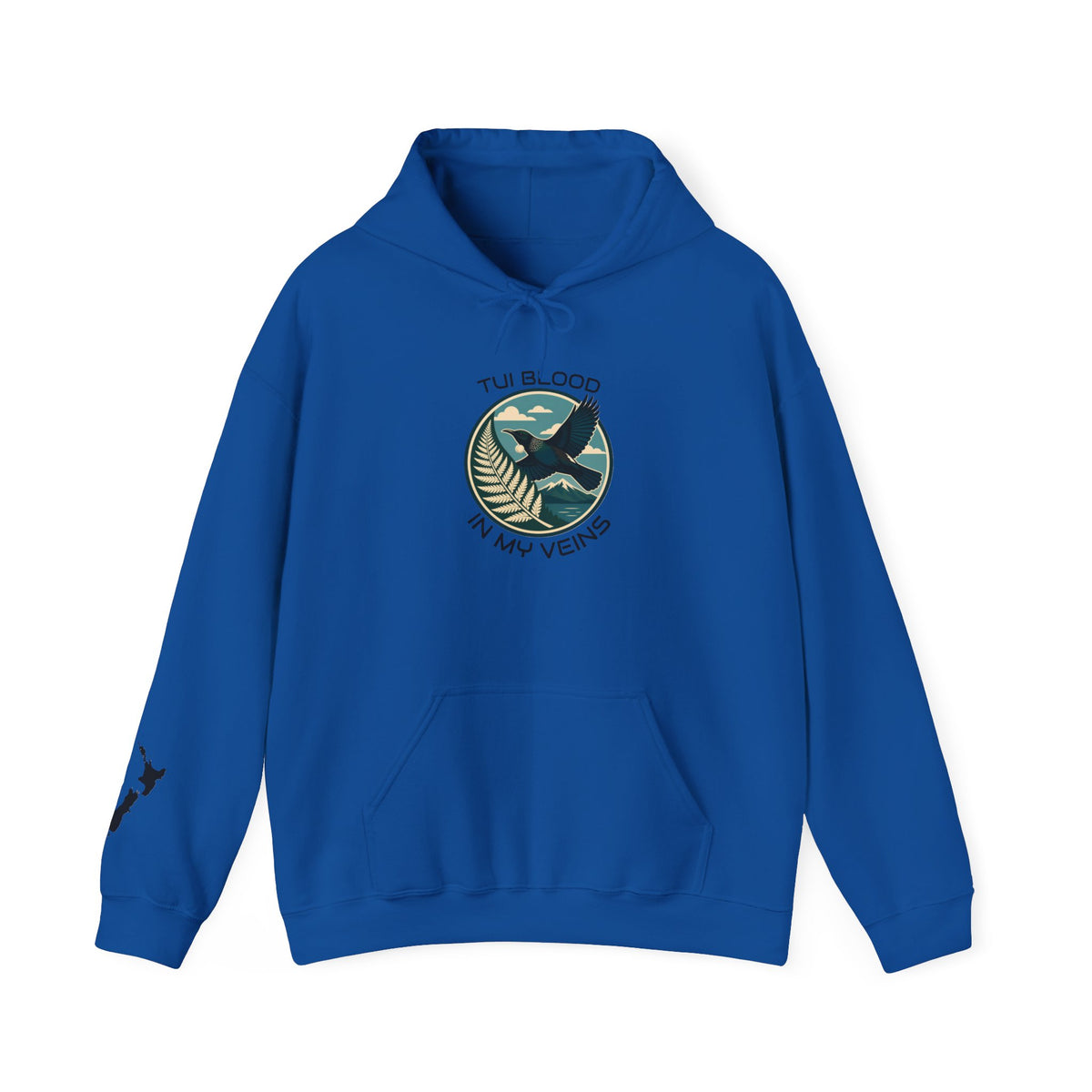 Tui Bird Hoodie — "Tui Blood In My Veins" Graphic Pullover