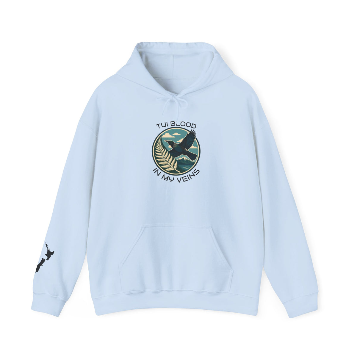 Tui Bird Hoodie — "Tui Blood In My Veins" Graphic Pullover