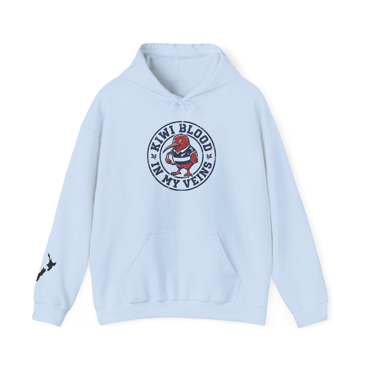 Kiwi Blood Graphic Hoodie — 'Kiwi Blood In My Veins' New Zealand Pride Pullover