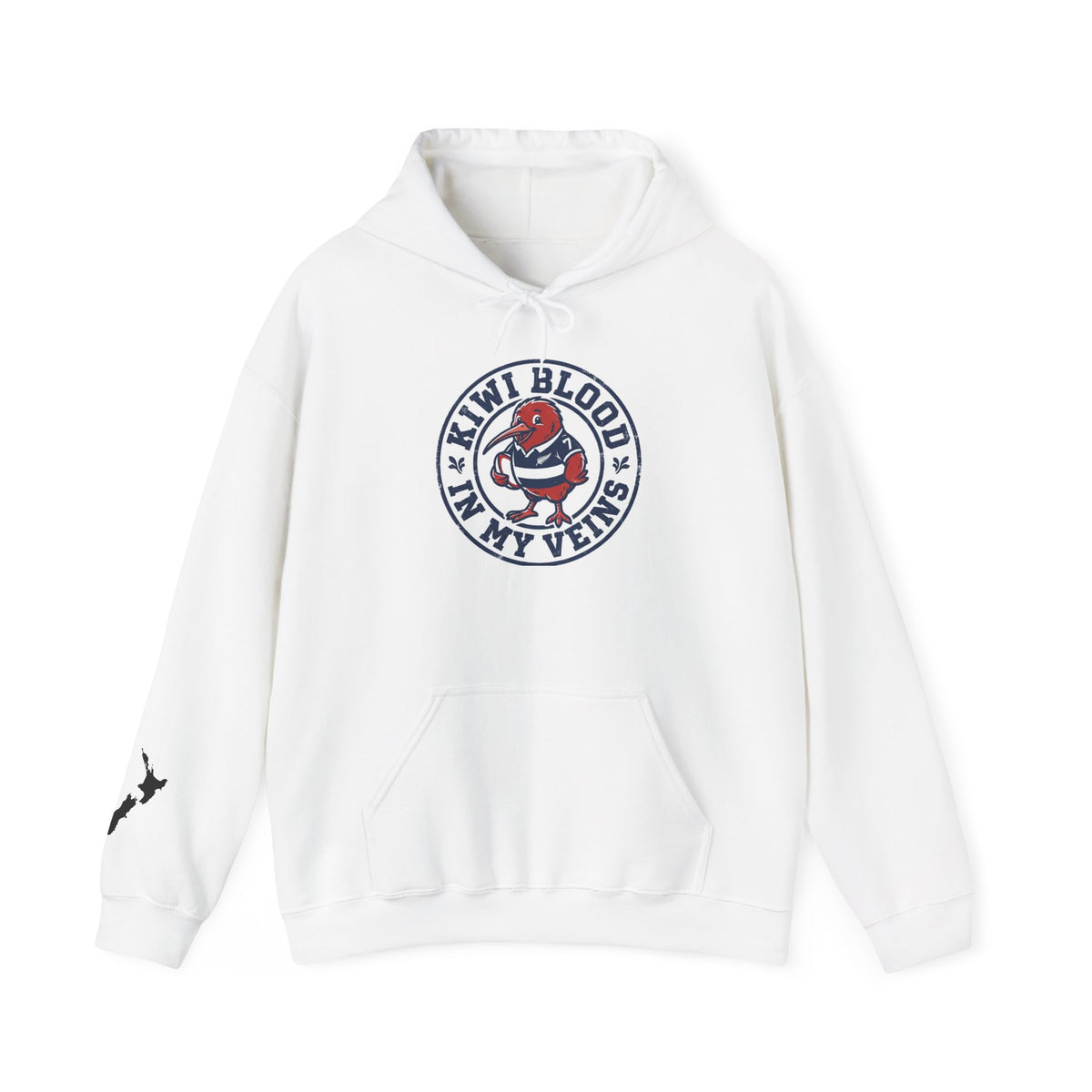 Kiwi Blood Graphic Hoodie — 'Kiwi Blood In My Veins' New Zealand Pride Pullover