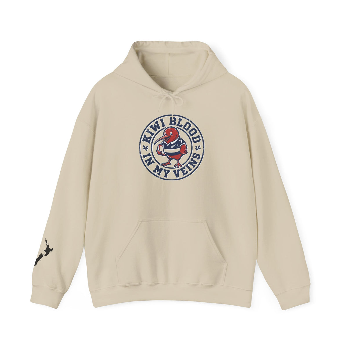 Kiwi Blood Graphic Hoodie — 'Kiwi Blood In My Veins' New Zealand Pride Pullover