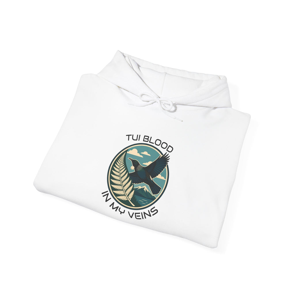 Tui Bird Hoodie — "Tui Blood In My Veins" Graphic Pullover