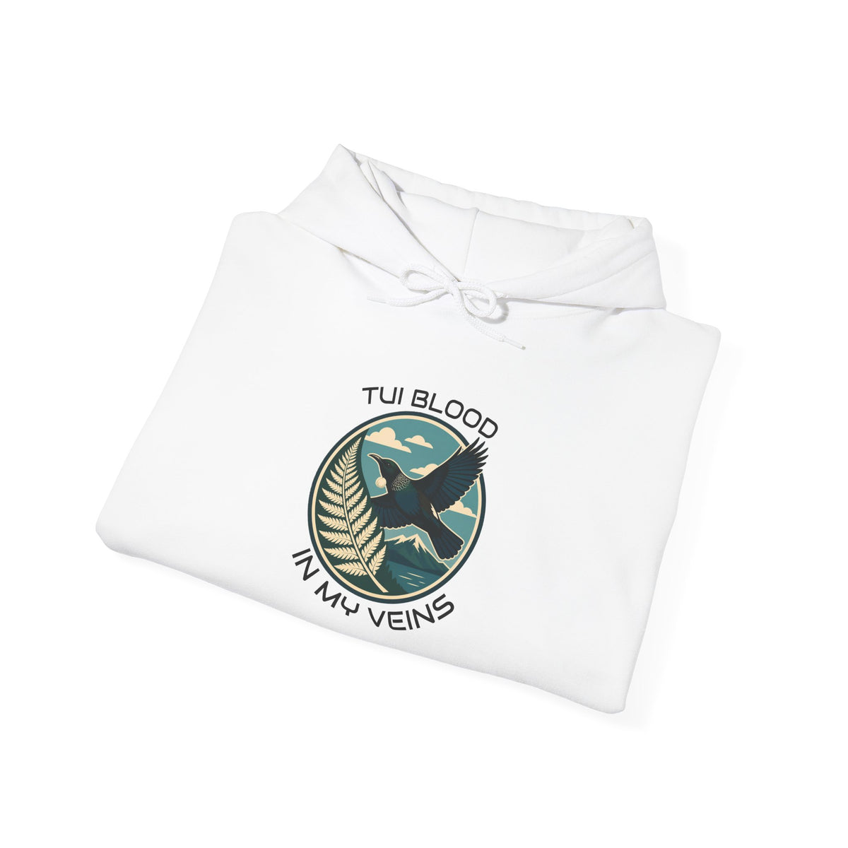 Tui Bird Hoodie — "Tui Blood In My Veins" Graphic Pullover