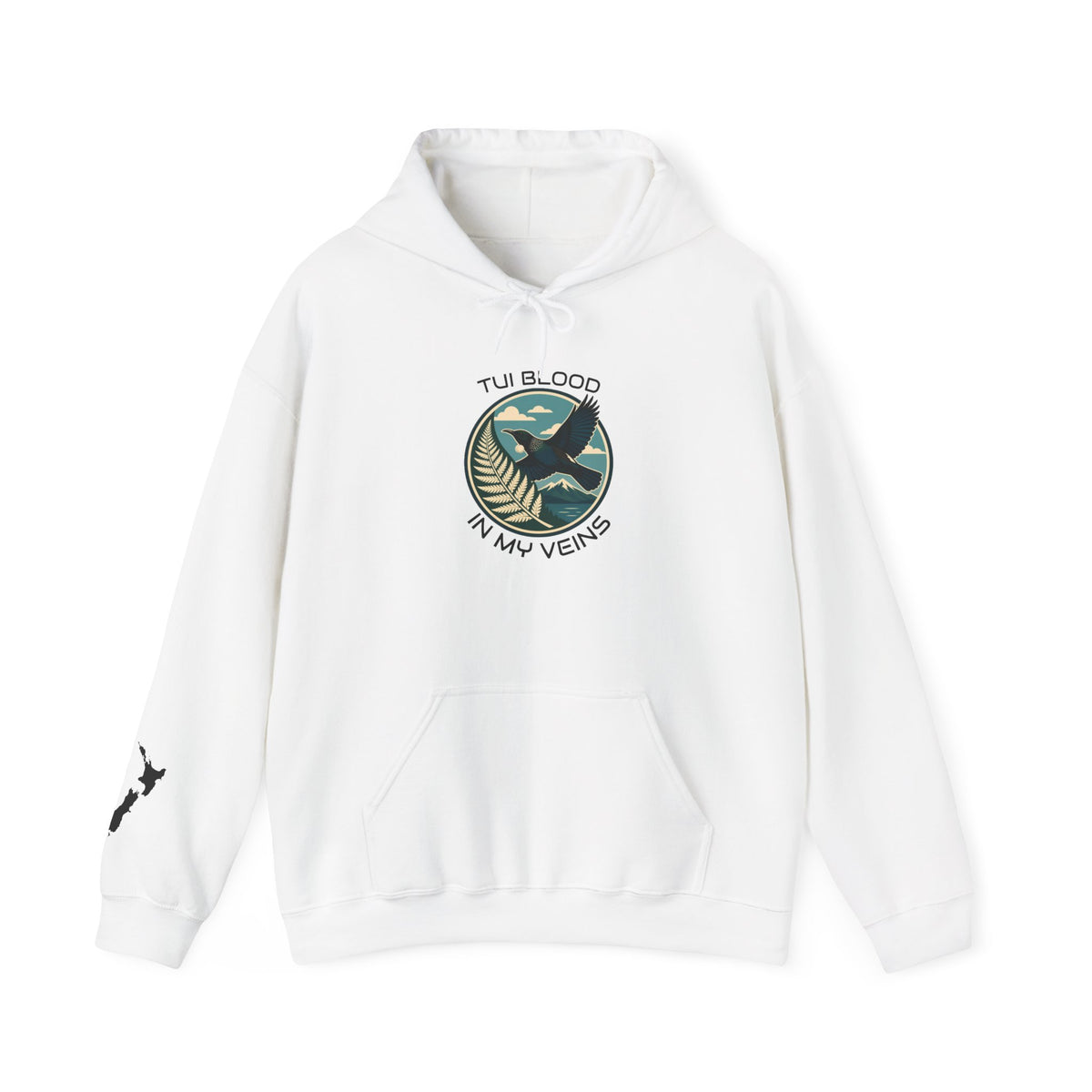 Tui Bird Hoodie — "Tui Blood In My Veins" Graphic Pullover