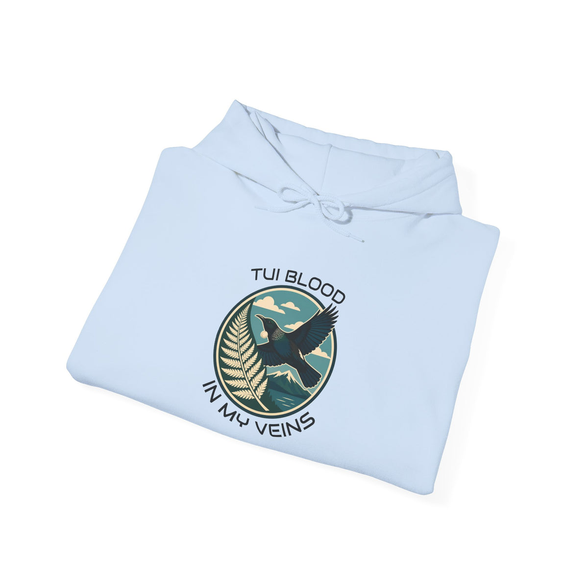 Tui Bird Hoodie — "Tui Blood In My Veins" Graphic Pullover
