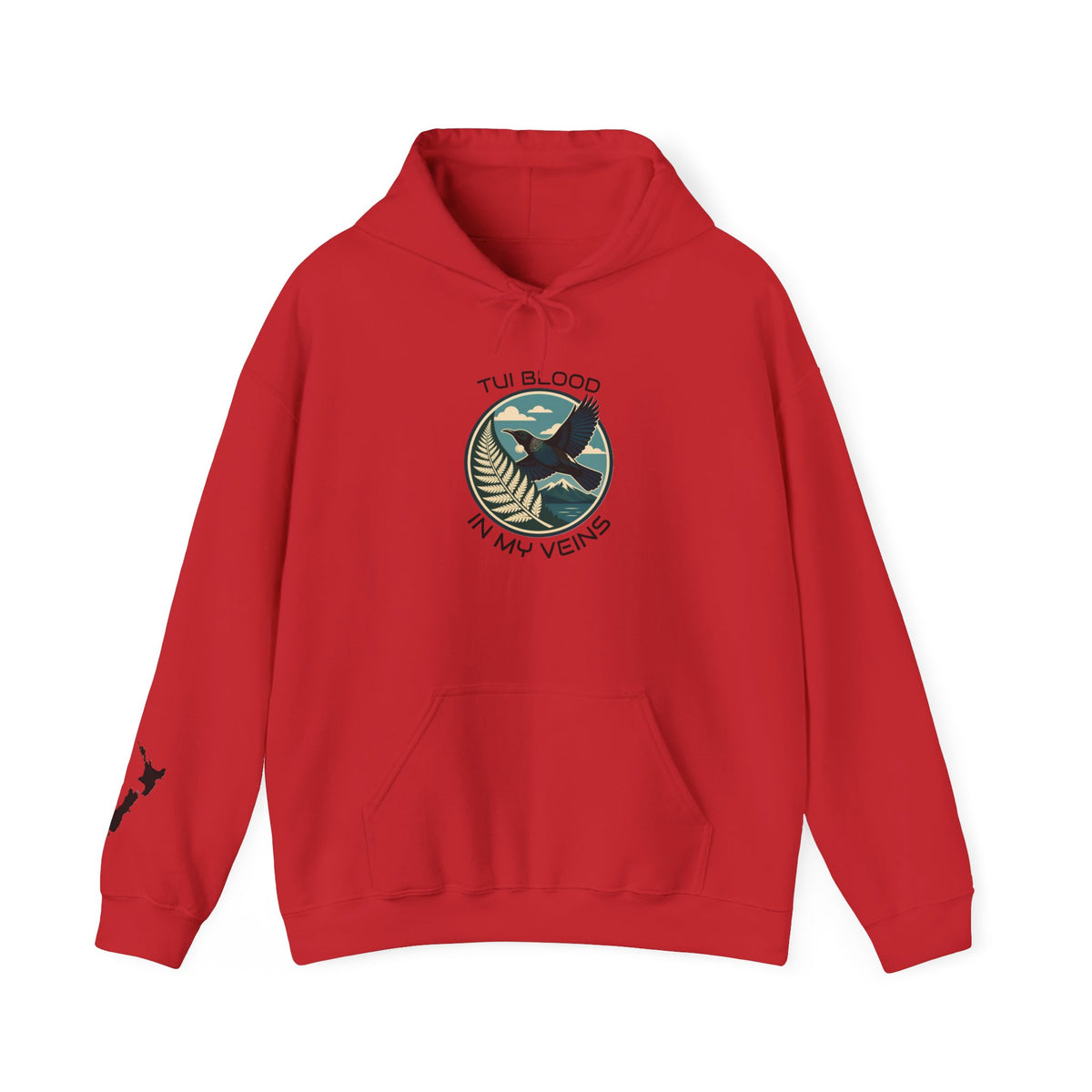 Tui Bird Hoodie — "Tui Blood In My Veins" Graphic Pullover
