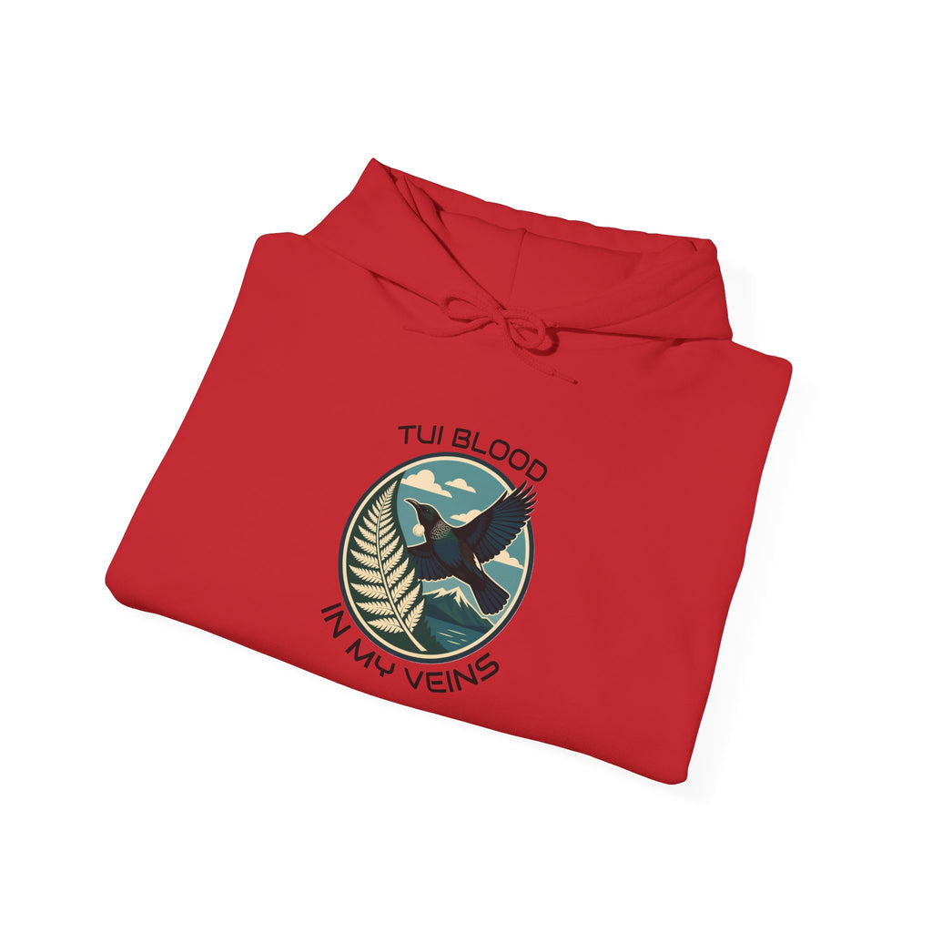 Tui Bird Hoodie — "Tui Blood In My Veins" Graphic Pullover